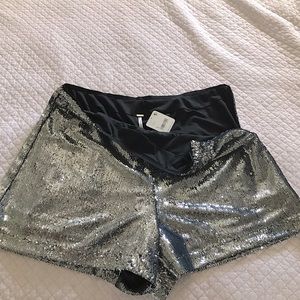 Free People silver sequin shorts